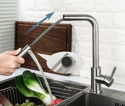 Смеситель с выдвижной лейкой для кухни Frap F60899