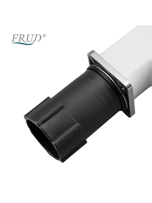 Смеситель для кухни Frud R43153, с гибким изливом, однорычажный, белый/хром