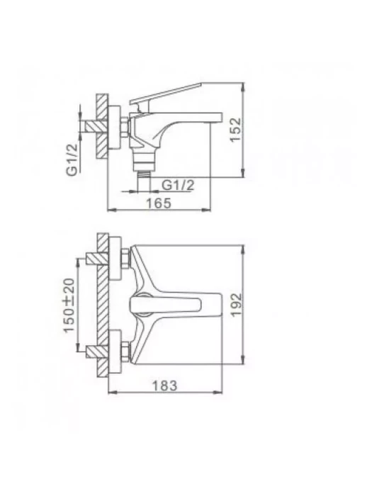 Смеситель для ванны Frap F3257, однорычажный, матовый черный