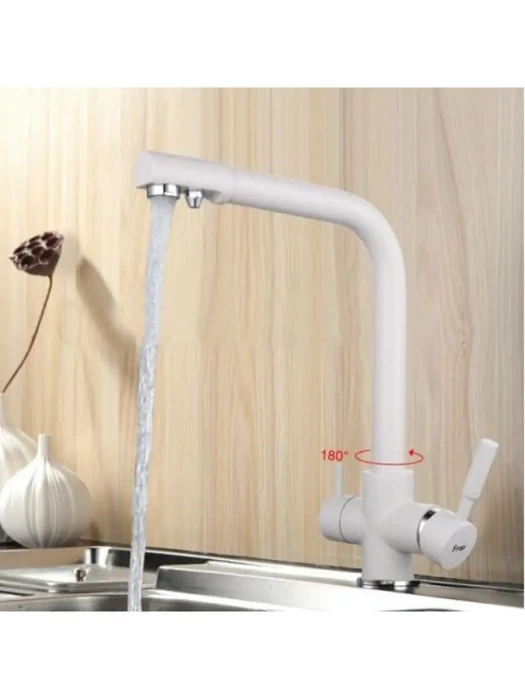 Смеситель Frap F4352-8, для кухни, со встроенным фильтром (краном) под питьевую воду, белый