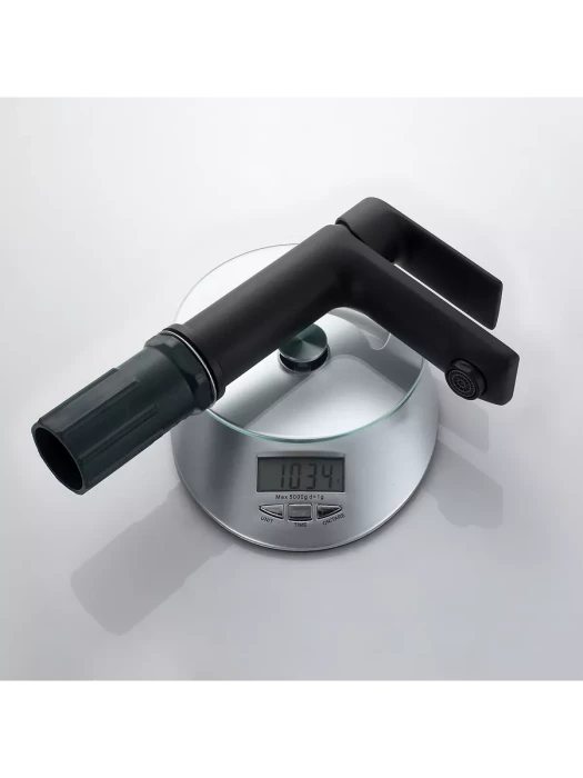 Смеситель Splenka S05.10.06, латунь, фиксированный излив, чёрный, для раковины