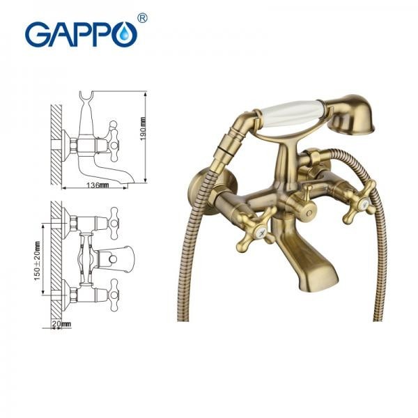 Смеситель для ванны Gappo G3263-4