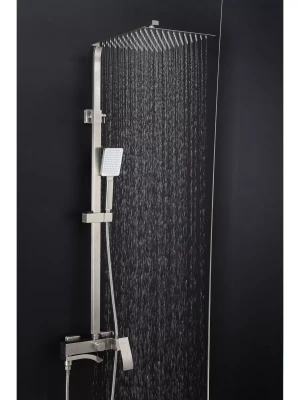 Душевая стойка со смесителем Frap F24803-1 с тропическим душем, цвет сатин