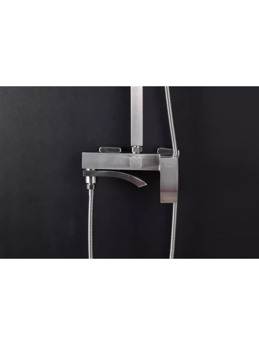 Душевая стойка со смесителем Frap F24803-1 с тропическим душем, цвет сатин