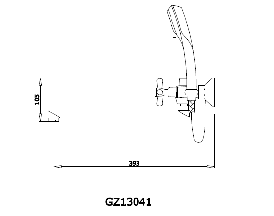 Смеситель для ванны Ganzer GZ13041