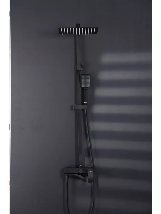Душевая система Frap F24803-16, нержавеющая сталь, черный, вертикальная