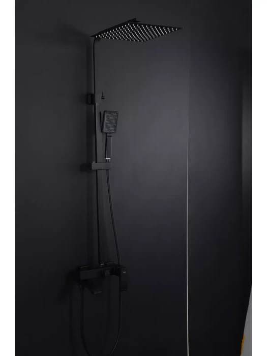Душевая система Frap F24803-16, нержавеющая сталь, черный, вертикальная