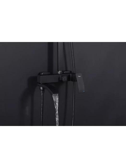 Душевая система Frap F24803-16, нержавеющая сталь, черный, вертикальная