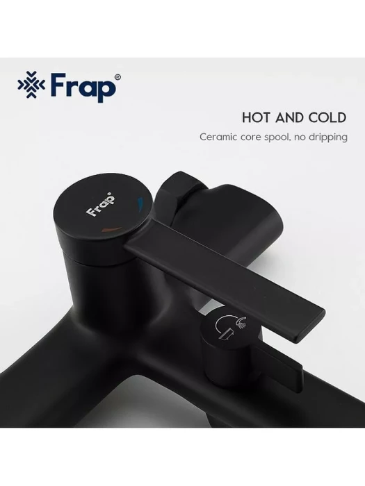 Смеситель для ванны Frap F3267-6, латунь, PVD покрытие, черный