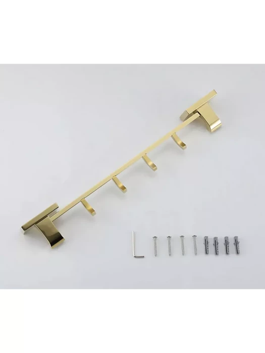 Крючок для ванной Gappo G0716-43, с 4 крючками, латунь, золотистый