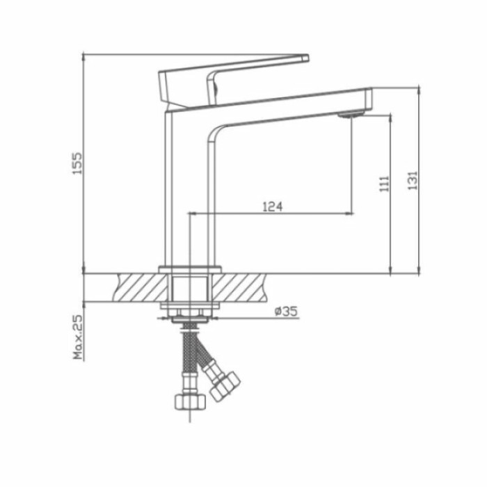 Смеситель для раковины Haiba HB10615 , латунь   с гайкой, цвет хром