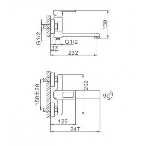 Смеситель для ванны Frap F3272