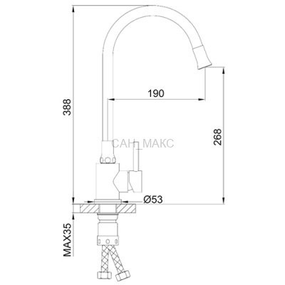 Смеситель для кухни с гибким изливом Frap F40994-6