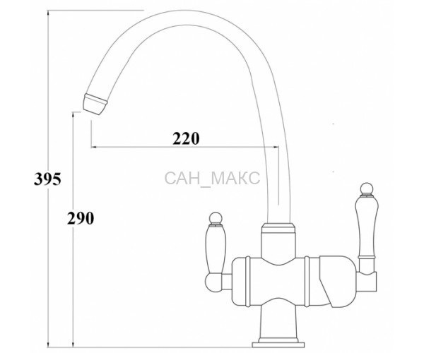 Смеситель для кухонной мойки ZORG Clean Water  (ZR 329 YF SATIN CLEAN WATER)