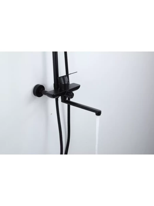 Душевая стойка Frap F24806-6, нержавеющая сталь, PVD покрытие, черная