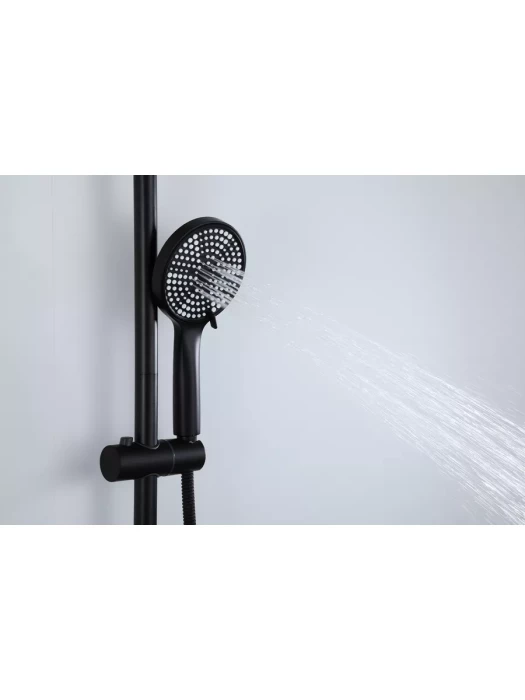 Душевая стойка Frap F24806-6, нержавеющая сталь, PVD покрытие, черная