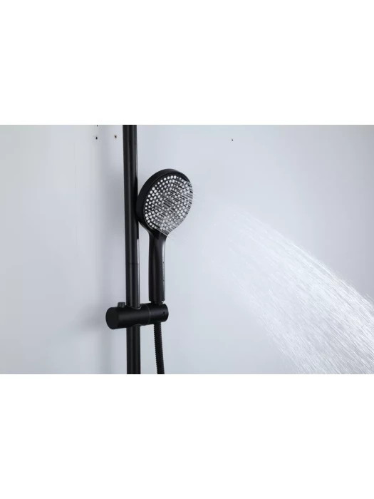 Душевая стойка Frap F24806-6, нержавеющая сталь, PVD покрытие, черная