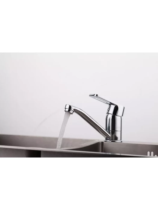 Смеситель для кухни Frud, R45072, гибкая подводка, хром, однорычажный, поворотный излив