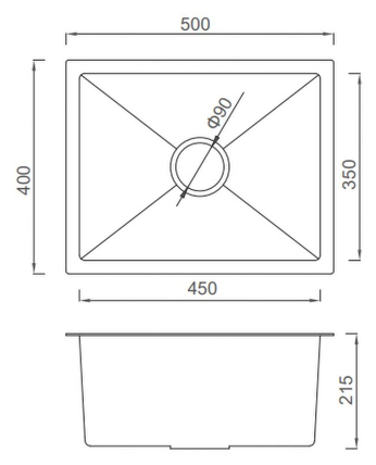 Мойка для кухни с коландером из нержавеющей стали Gappo GS5040 50х40, цвет сатин