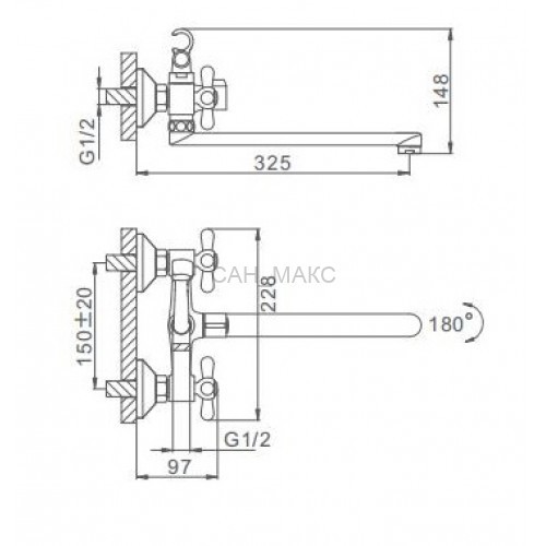 Смеситель для ванны Frap F2225