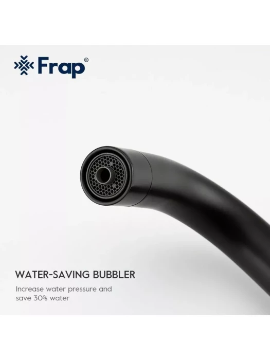 Смеситель для кухни Frap F43801-6, однорычажный, со встроенным краном под питьевую воду, черный