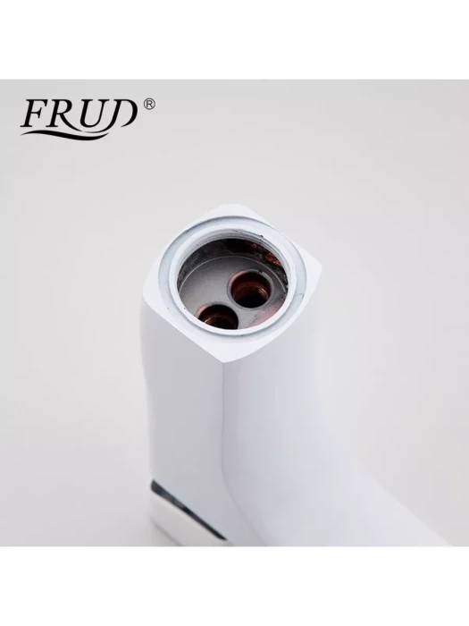 Смеситель Frud R10301-2, для раковины, фиксированный, аэратор, белый