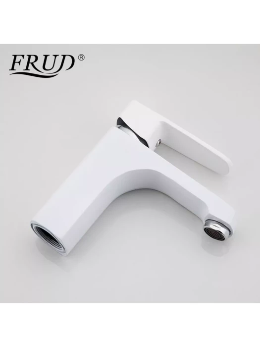 Смеситель Frud R10301-2, для раковины, фиксированный, аэратор, белый