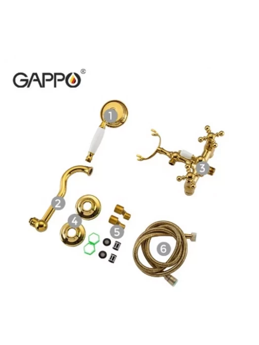 Смеситель для ванны Gappo  G3289-6 золото