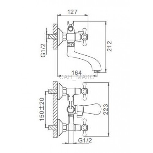 Смеситель для ванны Frap F32732-B