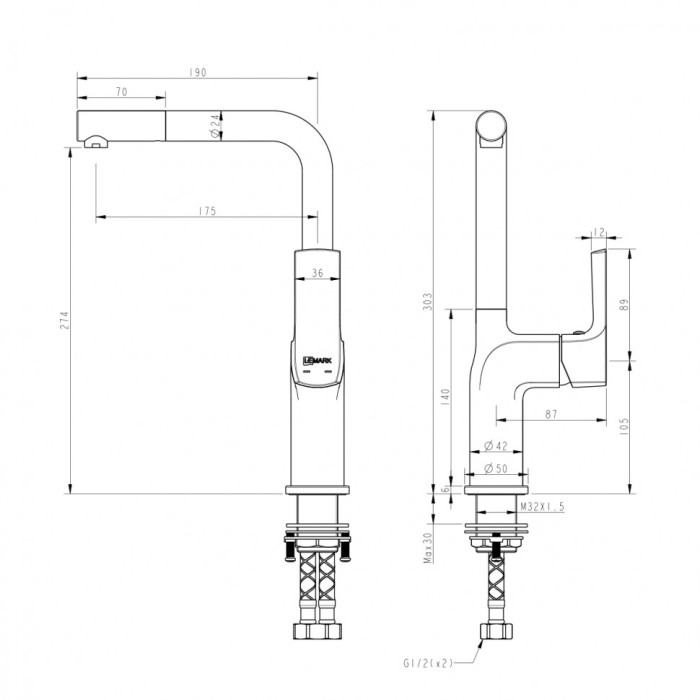 Смеситель для кухни Lemark Ursus (LM7205BL)
