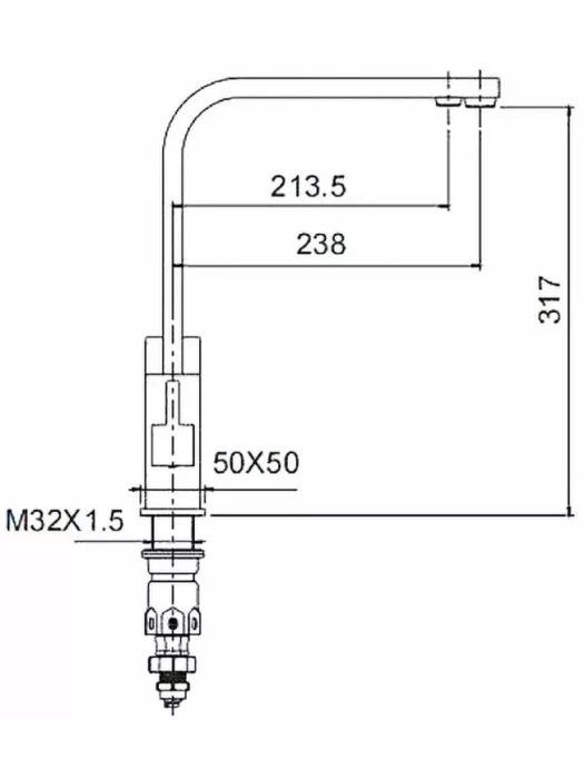 Смеситель для кухни Frap F43802-6, встроенный фильтр, черный