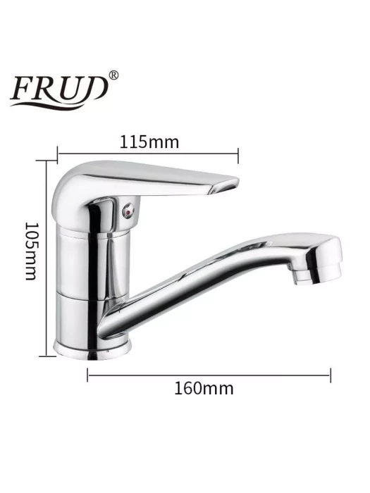 Смеситель для кухни Frud R45102, однорычажный, поворотный излив, хром