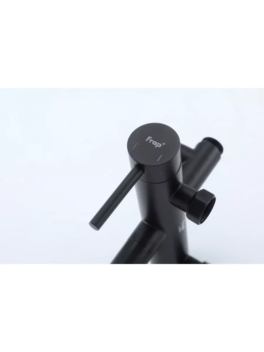 Душевая стойка со смесителем Frap F24807-6 с тропическим душем, черный