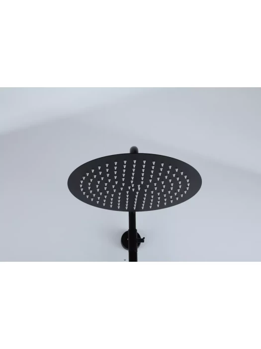 Душевая стойка со смесителем Frap F24807-6 с тропическим душем, черный