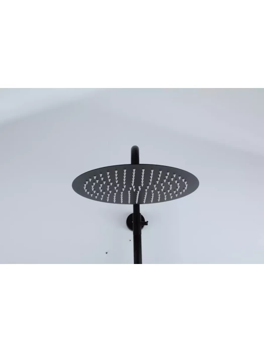 Душевая стойка со смесителем Frap F24807-6 с тропическим душем, черный