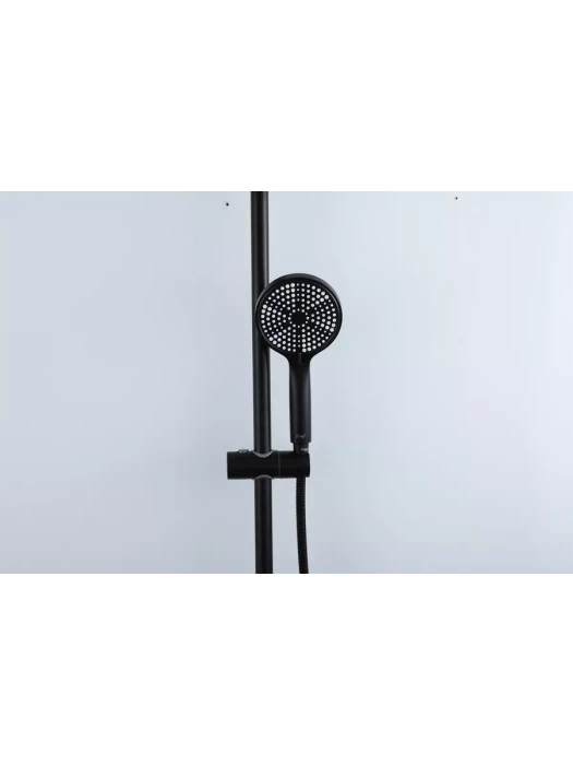 Душевая стойка со смесителем Frap F24807-6 с тропическим душем, черный