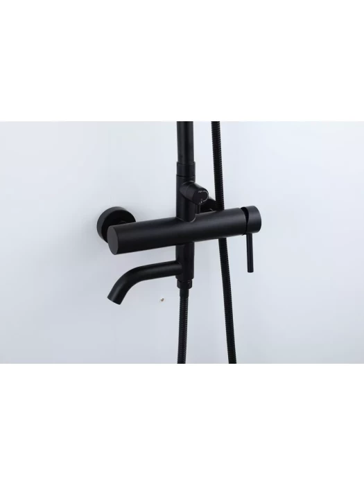 Душевая стойка со смесителем Frap F24807-6 с тропическим душем, черный