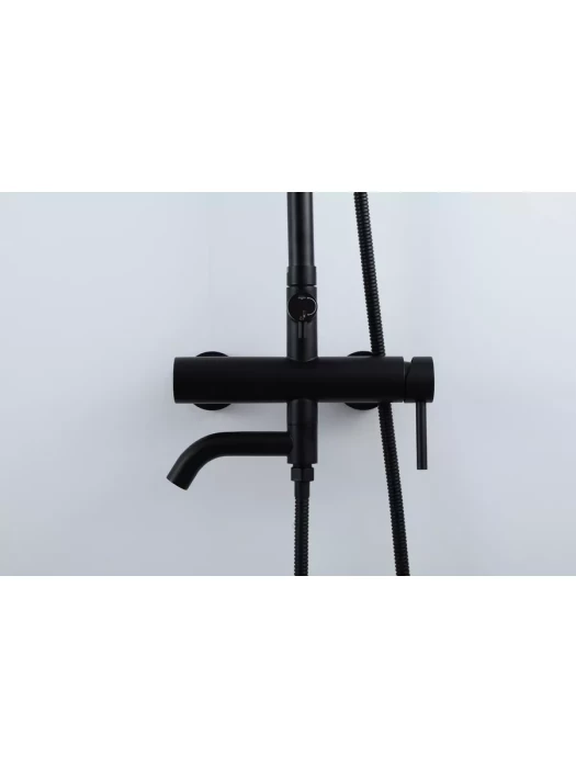 Душевая стойка со смесителем Frap F24807-6 с тропическим душем, черный