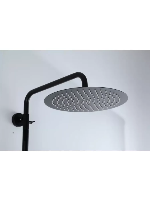 Душевая стойка со смесителем Frap F24807-6 с тропическим душем, черный