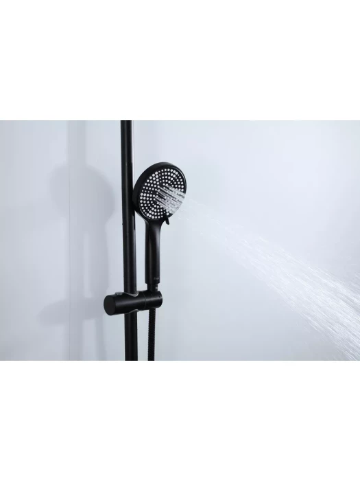 Душевая стойка со смесителем Frap F24807-6 с тропическим душем, черный