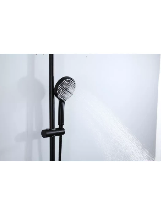 Душевая стойка со смесителем Frap F24807-6 с тропическим душем, черный