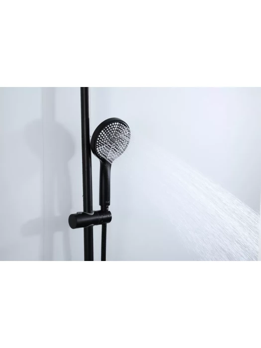 Душевая стойка со смесителем Frap F24807-6 с тропическим душем, черный