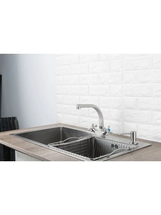 Смеситель Frap F5408-10, для кухни, поворотный излив, двухвентильный, светло-бежевый
