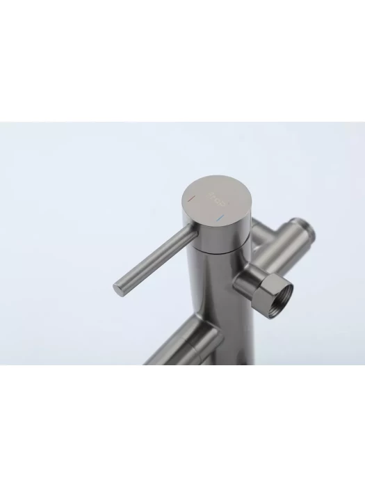 Душевая стойка со смесителем Frap F24807-9 с тропическим душем, цвет оружейная сталь