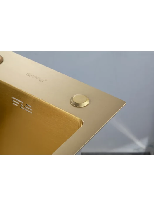 Мойка для кухни Gappo с коландером GS5050-3, нержавеющая сталь, сатиновое золото