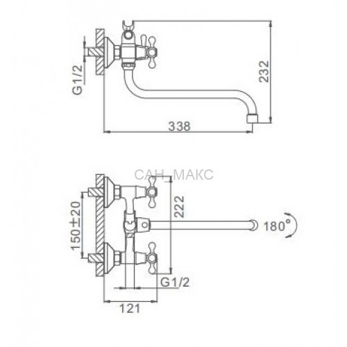Смеситель для ванны Frap F2227-2