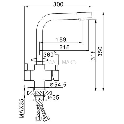 Смеситель для кухни с фильтром Frap F4352-6