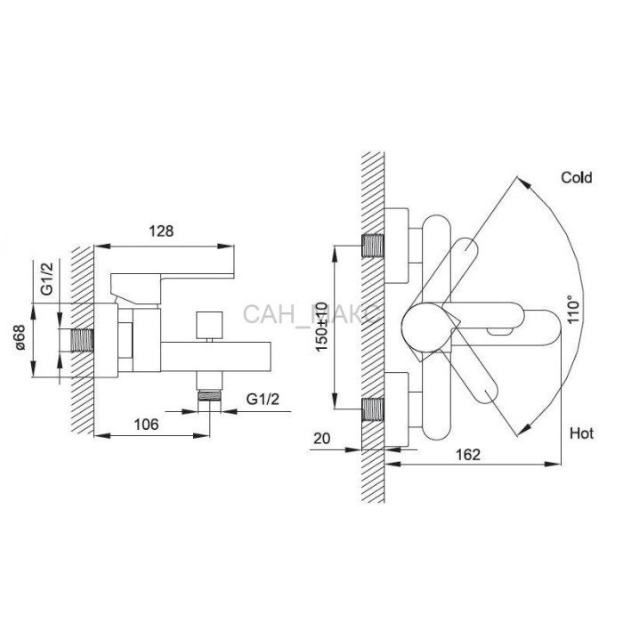 Смеситель для ванны IDDIS Renior (RENSB00I02)