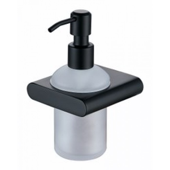 Дозатор для жидкого мыла настенный (стекло) Black (латунь+цинк) (KH-2730)