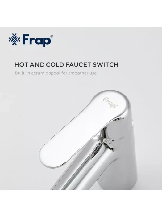 Смеситель для раковины Frap F1017, однорычажный, фиксированный излив,  хром